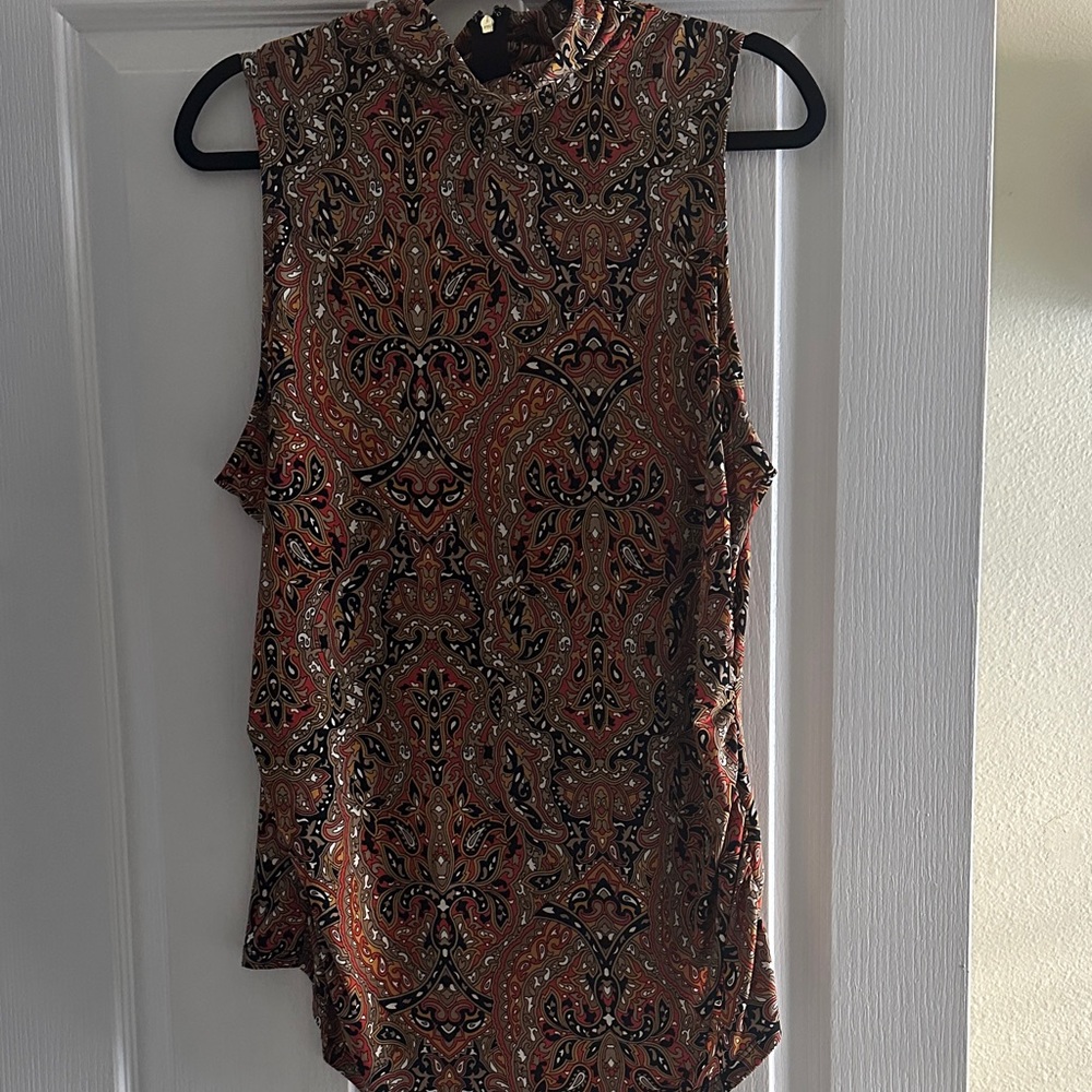 Michael Kors Ruched Mock Turtleneck Top